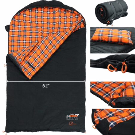 Flavings Queen XL Sleeping Bag – 62" Wide All-Season Comfort
